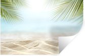 Stickers muraux - Film autocollant - Plage - Palmiers - Mer - 120x80 cm - Film adhésif - Stickers muraux Chambre d'enfant - Papier peint autocollant