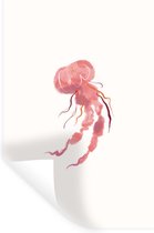 Stickers muraux - Film autocollant - Méduses - Mer - Rose - Aquarelle - 20x30 cm - Film adhésif - Stickers muraux Chambre d'enfant - Papier peint autocollant