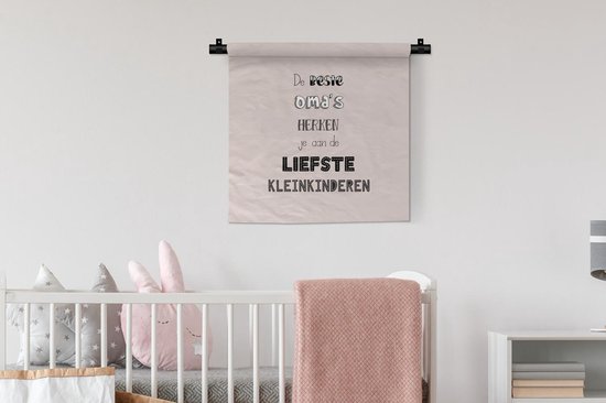 Tapisserie murale - Tissu mural - Vous pouvez reconnaître les meilleures grand-mères par les enfants les plus doux - Citations - Dictons - Grand-mère - 60x60 cm - Tapisserie