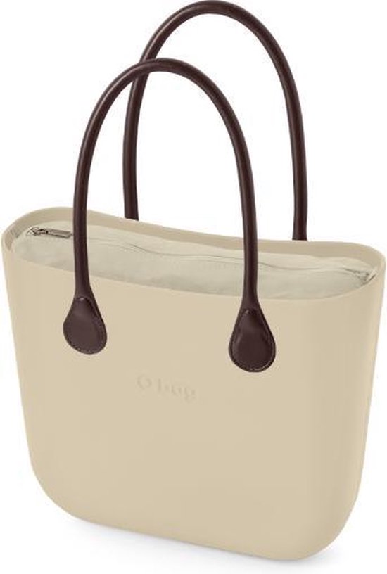 O bag classic schoudertas in beige, compleet met lange hengsels in  donkerbruin en... | bol.com