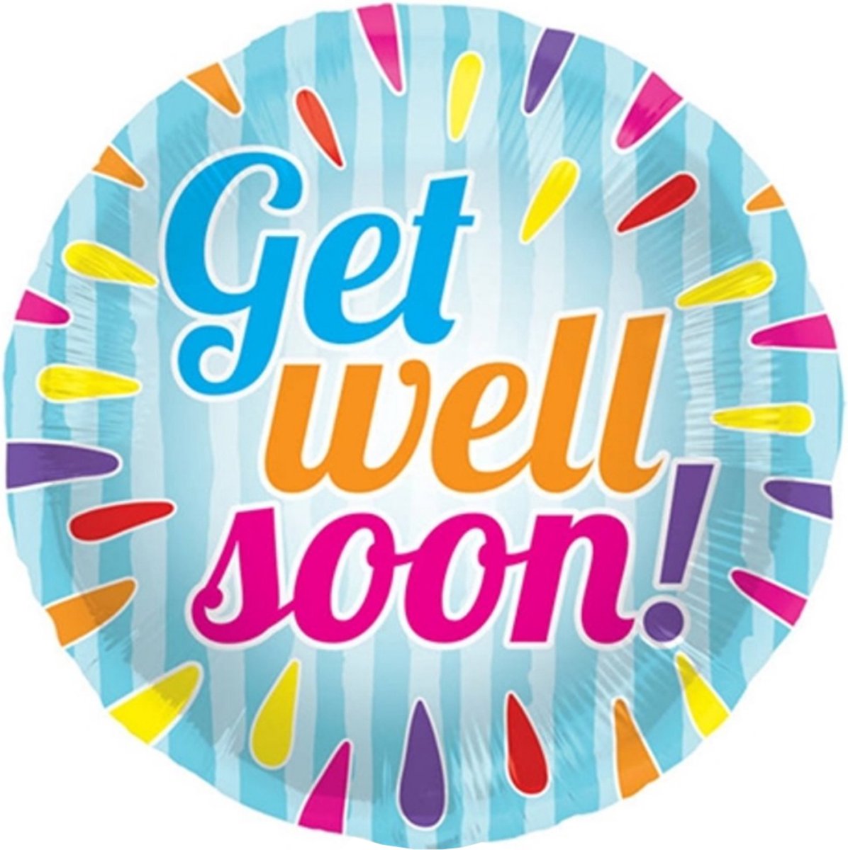Palloncino ad elio colorato Get Well Soon 45 cm