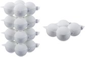 20x Witte glazen kerstballen 8 en 10 cm mat - Kerstversiering/kerstboomversiering