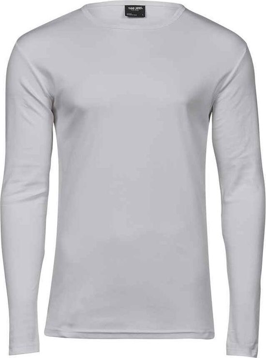 Tee Jays Heren-T-shirt met lange mouwen in Interlock (Wit)