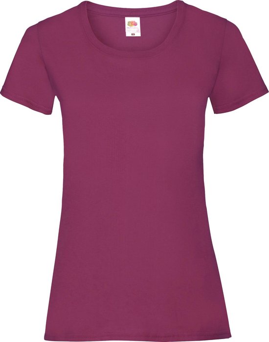 Fruit of the Loom Dames/vrouwen Lady-Fit Valueweight Short Sleeve T-Shirt (Pak van 5) (Bourgondië)