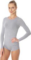 Brubeck Comfort | Dames Ondergoed Ondershirt Naadloos met Merino Wol - Lange Mouw - Ash Grijs - XL