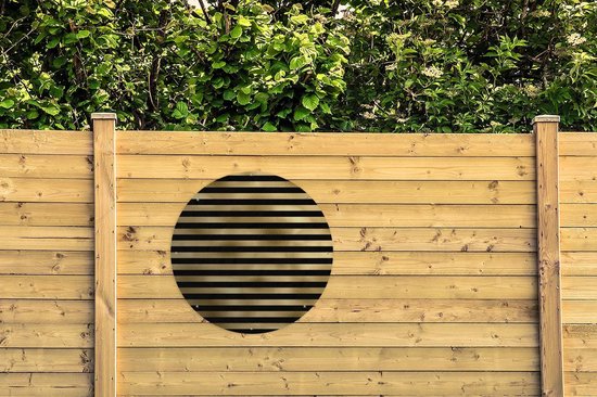 Garden Circle Patterns - Zwart - Or - 90x90 cm - Affiche de Jardin Ronde - Extérieur