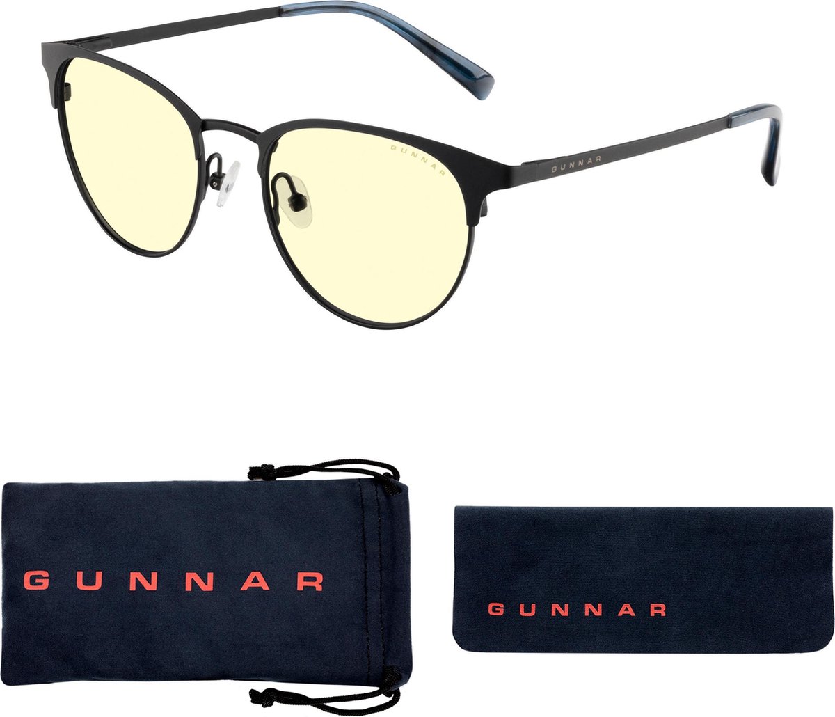GUNNAR Gaming- en Computerbril - Apex, Onyx Navy, Amber Tint - Blauw Licht Bril, Beeldschermbril, Blue Light Glasses, Leesbril, UV Filter
