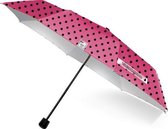 paraplu 57 x 97 cm aluminium/polyester roze/zwart