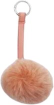 sleutelhanger pompom Nature junior 6 cm pluche roze