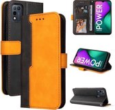 Zakelijke stiksels-kleur horizontale flip PU lederen tas met houder & kaartsleuven & fotolijst voor Infinix Smart 5 / Hot 10 Lite / X657 (oranje)
