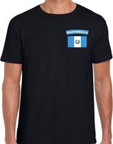 Guatemala t-shirt met vlag zwart op borst voor heren - Guatemala landen shirt - supporter kleding S