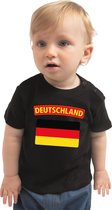 Deutschland baby shirt met vlag zwart jongens en meisjes - Kraamcadeau - Babykleding - Duitsland landen t-shirt 74 (5-9 maanden)