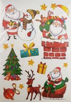 stickervel kerstmannen 42 x 25 cm folie rood