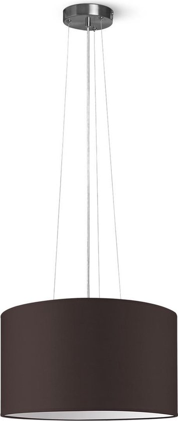 Home Sweet Home hanglamp Bling - verlichtingspendel Hover inclusief lampenkap - lampenkap 40/40/22cm - pendel lengte 100 cm - geschikt voor E27 LED lamp - chocolade