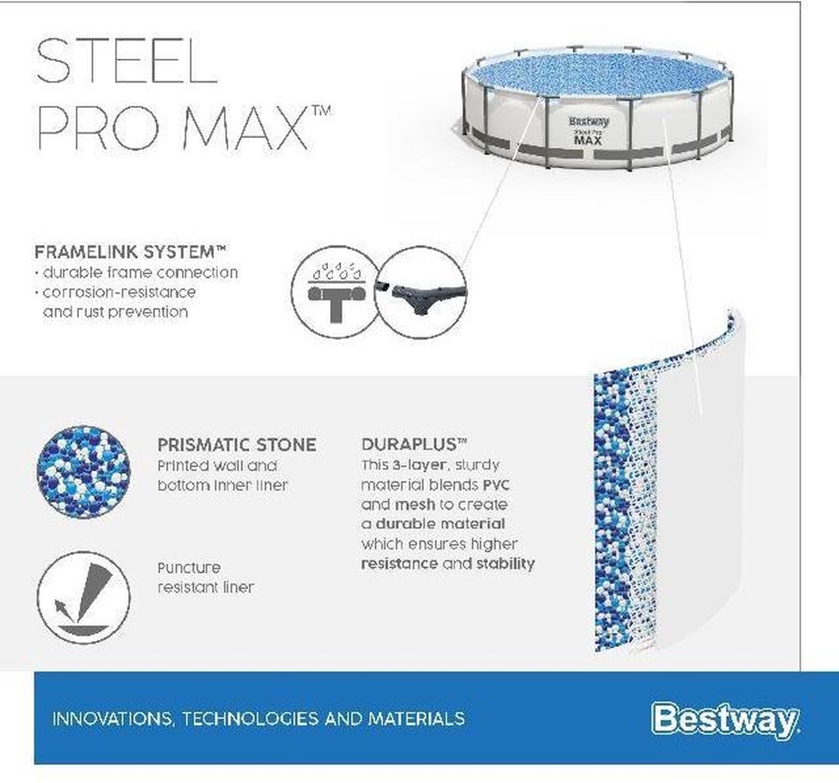 Bestway Steel Pro MAX pool set with filter pump - Ø 457 x 107 cm