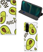 Mobiel Bookcase Valentijn Cadeautje Haar Sony Xperia 5 III Smart Cover Hoesje Avocado Singing