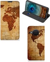 Wallet Bookcase Nokia X20 | X10 Telefoonhoesje Wereldkaart
