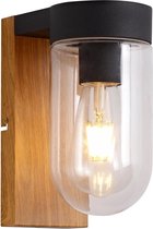BRILLIANT lamp Cabar applique d'extérieur bois foncé / noir | 1x A60, E27, 40W, adapté aux ampoules normales (non incluses) | Échelle de A ++ à E. | Indice de protection IP: 44 - résistant aux éclaboussures