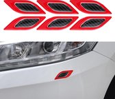 kwmobile reflecterende stickers voor bumper - 6x strips voor autobumper - Bumper beschermers in zwart / rood - 10,5x3,4 cm
