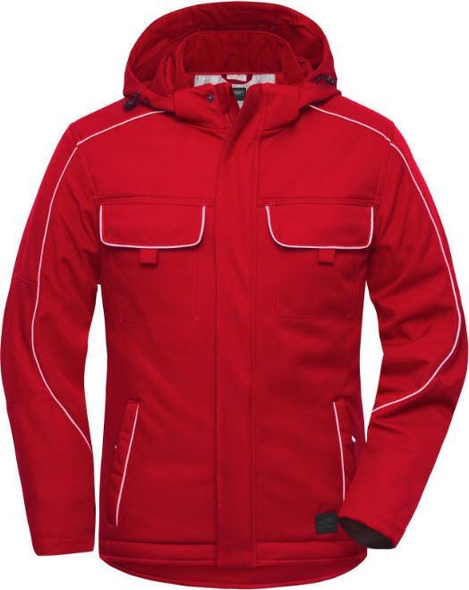 James & Nicholson Solid softshell winterjack JN886 - Rood - 4XL