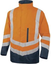 Delta Plus Hi-vis werkparka PU gecoat 4in1 - Fluor oranje | Donkerblauw - M