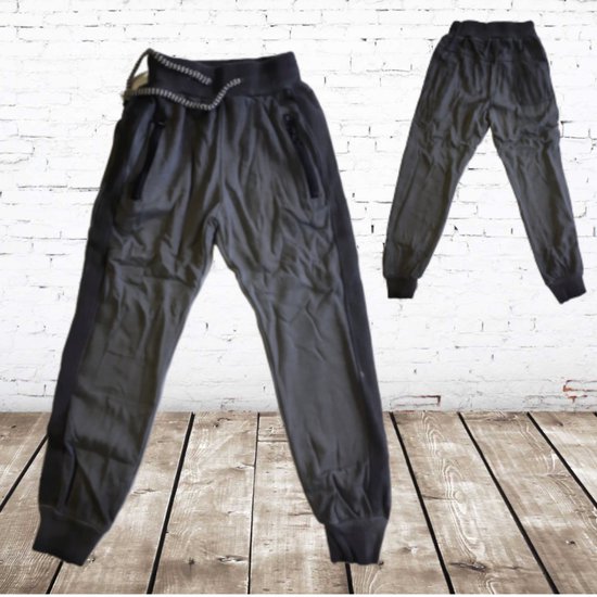 Jongens joggingbroek bies grijs -s&C-98/104-Joggingbroeken