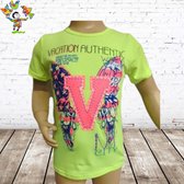 Meisjes t-shirt V felgeel -s&C-98/104-t-shirts meisjes