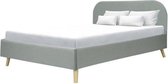 Scandinavisch volwassen bed - Lichtgrijze stof - Inclusief boxspring - 140 x 190 cm - SVEA