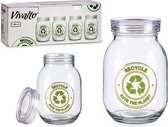 Tin Recycle Transparant Glas Staal 1800 ml