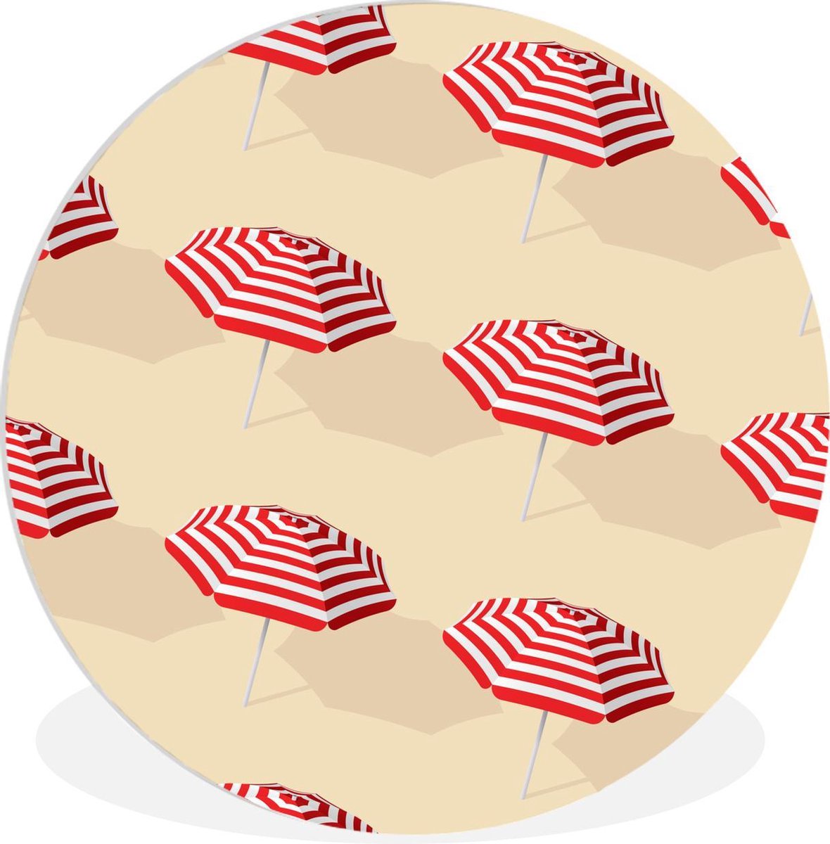 WallCircle - Wandcirkel ? 140 - Zomer - Parasol - Pastel - Ronde schilderijen woonkamer -