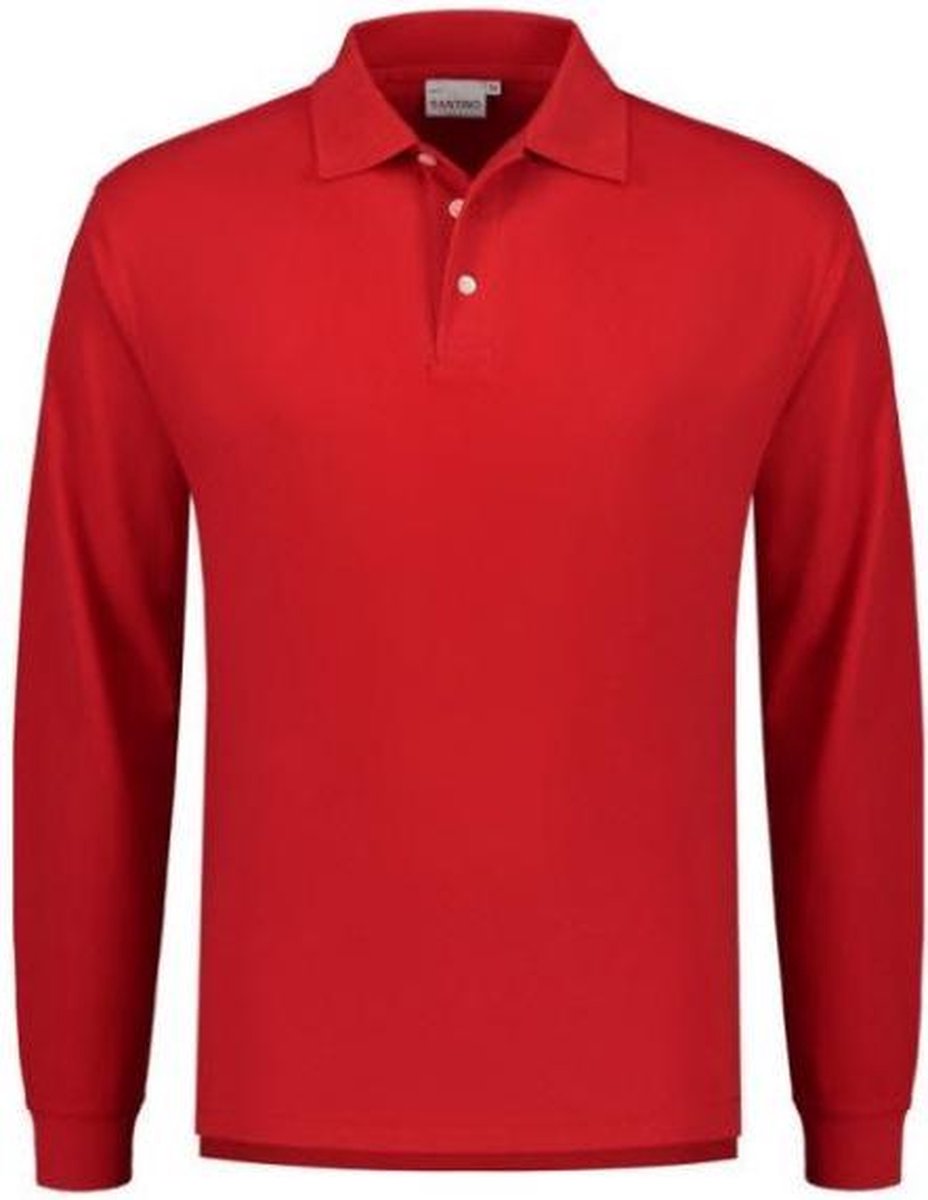 Santino Matt Polo-shirt lange mouwen - Rood - XXL