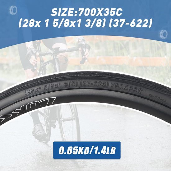MEGHNA 2x Racefietsbanden 700x35c – 3mm Lekbescherming, Opvouwbaar, Kevlar, 50-75 PSI, 37-622
