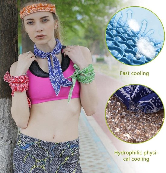 Verkoelende halsdoeken - koeldoeken - direct koud - verkoelende handdoeken - ijskoelende sjaal - sport en fitness - sporthanddoek - strandhanddoek — afbeelding 5