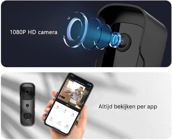 DailySupplies® Deurbellen met Camera - Video Deurbel - Draadloos - Full HD - Zwart — afbeelding 5