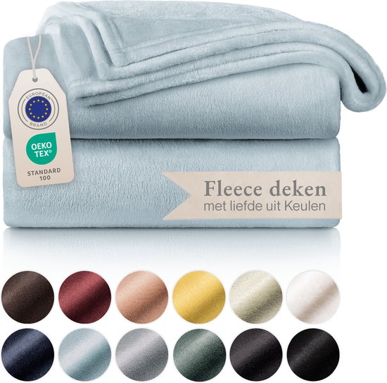 Blumtal - Fleece Deken - Super Zacht Fleece Plaid 130x150 cm - Licht Blauw