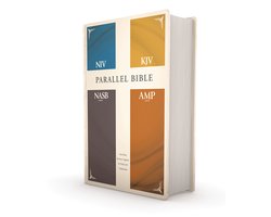 Niv, Kjv, Nasb, Amplified, Parallel Bible, Hardcover Four Bible Versions Together for Study and Comparison