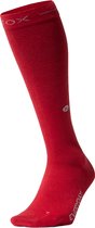 STOX Energy Socks Cotton Everyday Sokken Dames - Compressiekousen - Rood / Lichtgrijs - Katoen Compressie Sokken - Naadloos - Steunkousen - Maat: 40-43