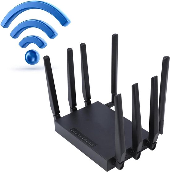 5G SIM-kaart-router CPE dual-band WiFi6 1000 Mbit/s 5G-router met 8 ...