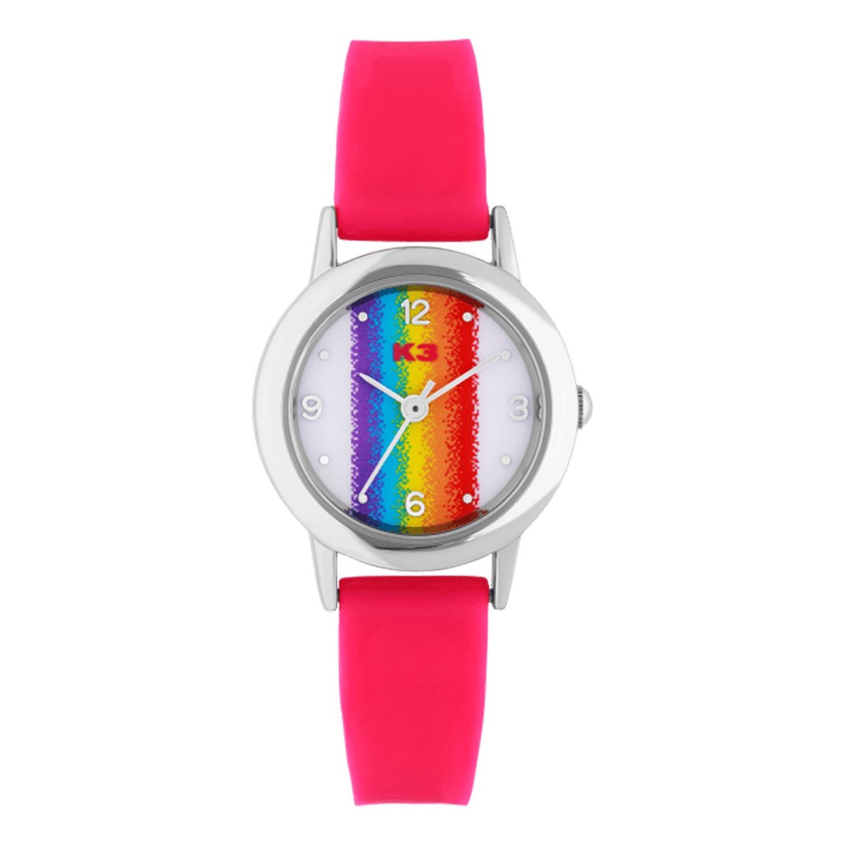 K3 Kinder K3 Kinder Horloge Regenboog Met Rubberen Band Roze - Horloge - Kunststof - Roze - 25 mm