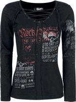 Rock Rebel by EMP Zwart shirt met lange mouwen en vetersluiting - Dames - M