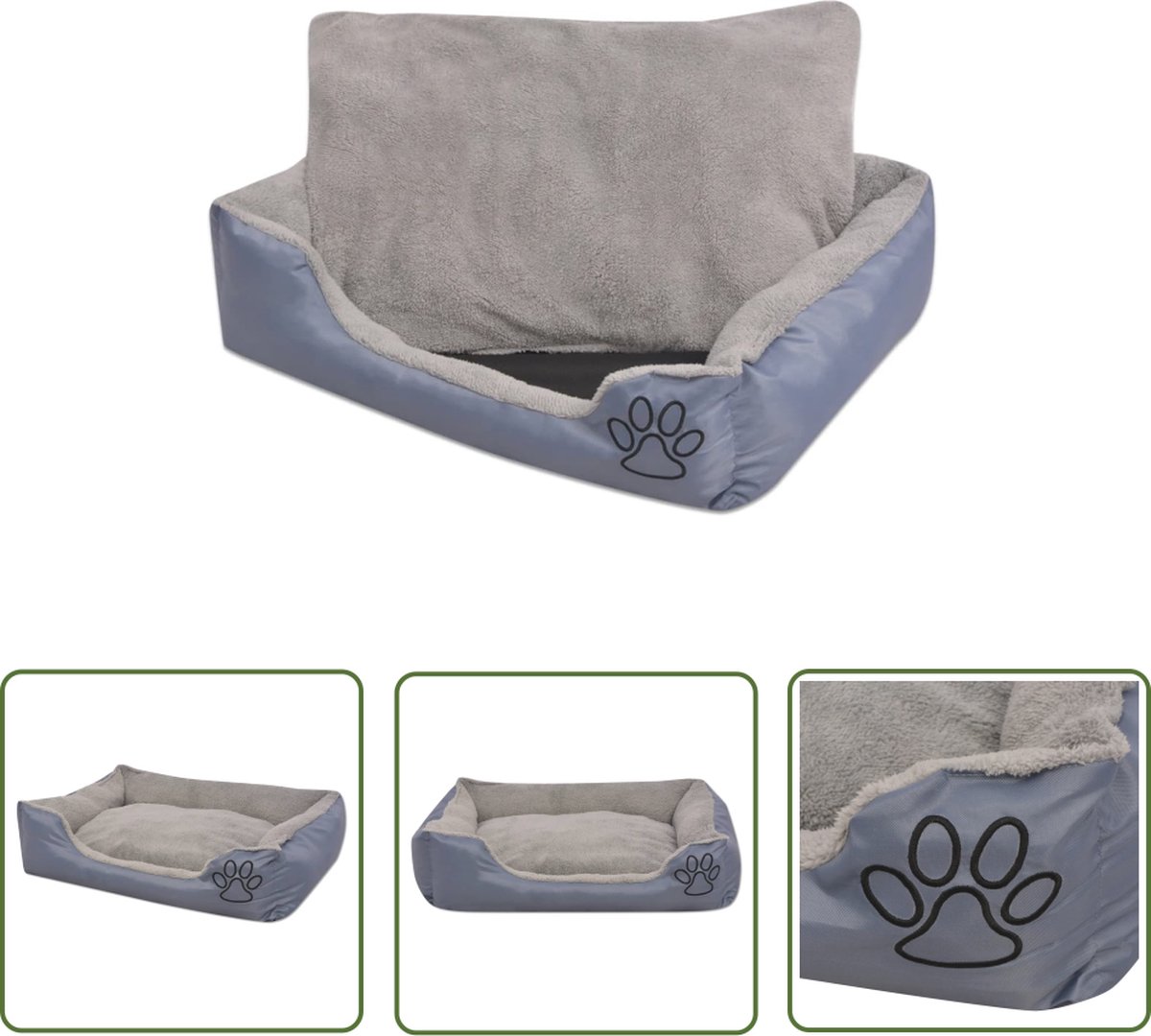 The Living Store Hondenmand XL - Grijs - 65 x 48 x 18 cm - Waterafstotend