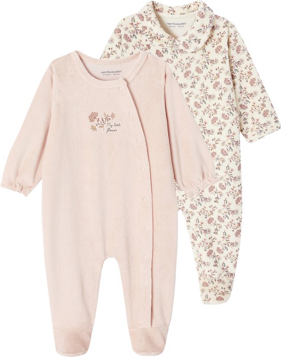 Lot de 2 pyjamas dors-bien en velours - Vert/blanc - Bébé garçon - 4.50