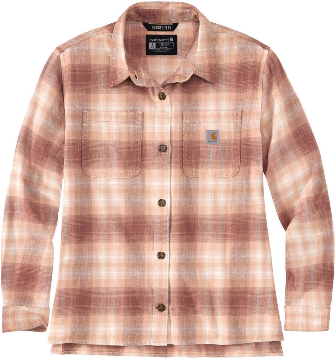 Carhartt Damen Hemd Midweight Flannel L/S Plaid Shirt Stucco-M Bruin