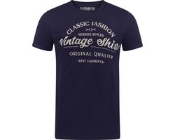 riverso Heren T-Shirt RIVLeon regular fit Blauw 5XL Ronde Hals Volwassenen - gemaakt van 100% katoen