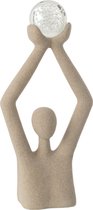 J-Line Buste Boule Tete Resine/Cristal Beige