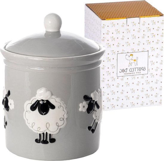 Keramische Voorraadpot Met Deksel Keuken Opbergpot 1250ml Grijs keramische-voorraadpot-met-deksel-keuken-opbergpot-1250ml-grijs