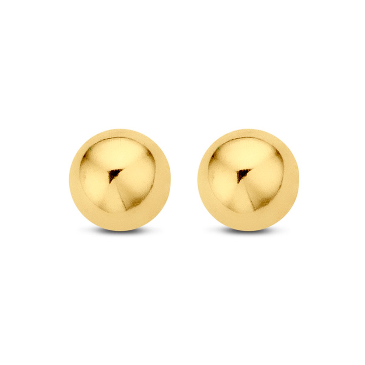 New Bling Goud 9NBG-0009 - 14 karaat echt gouden Oorknopjes Bol - Glad - 5mm - Goud