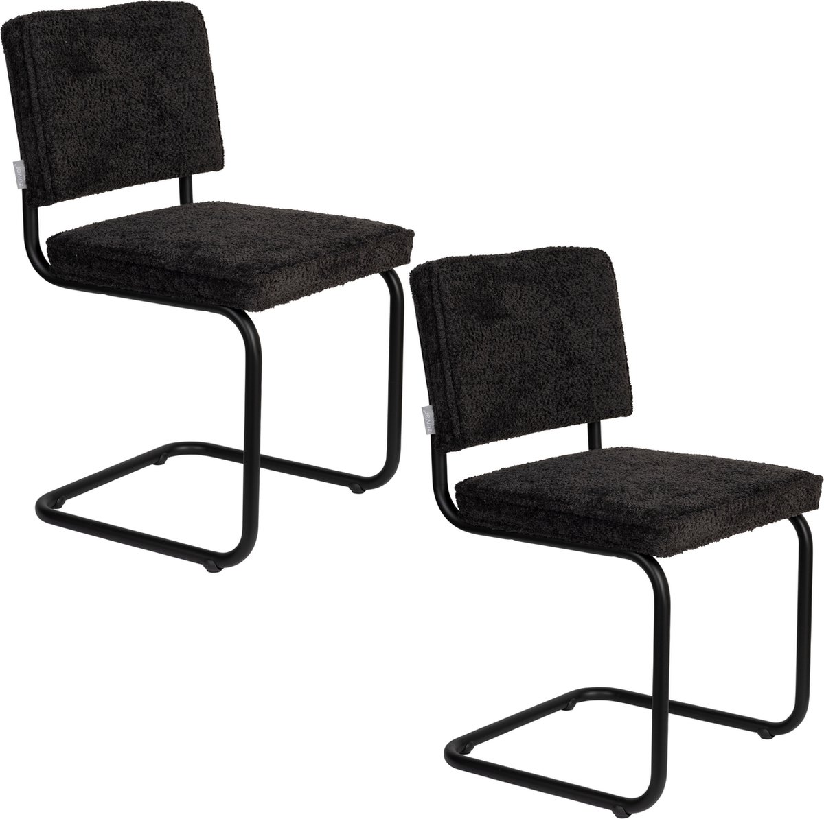 Ridge Soft Eetkamerstoelen Zwart - Set van 2