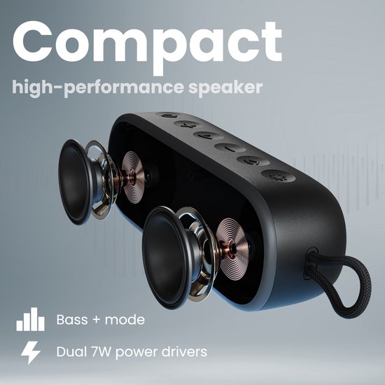 Auronic Bluetooth Speaker - Draadloze Muziek Box - 10 uur lang muziek luisteren - Extra Bass - Zwart