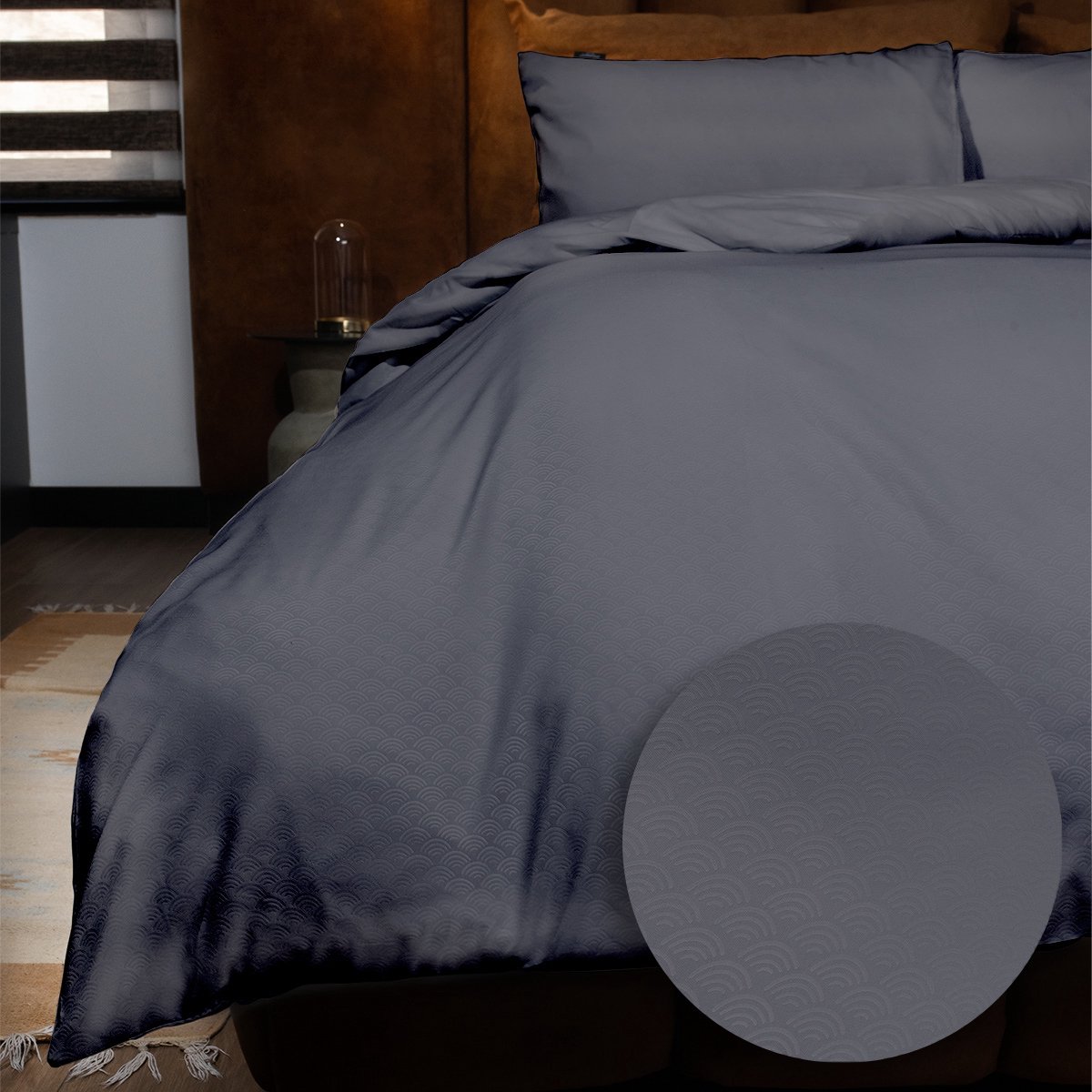 Zydante Dekbedovertrek Set 140x220 cm - met 1 Kussensloop - Emboss Rainbow Anthracite